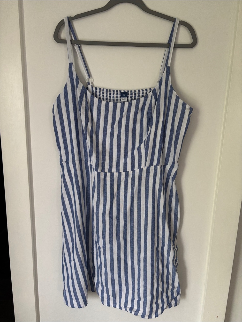 Old Navy Blue and White Stripe Fit And Flare Dress.